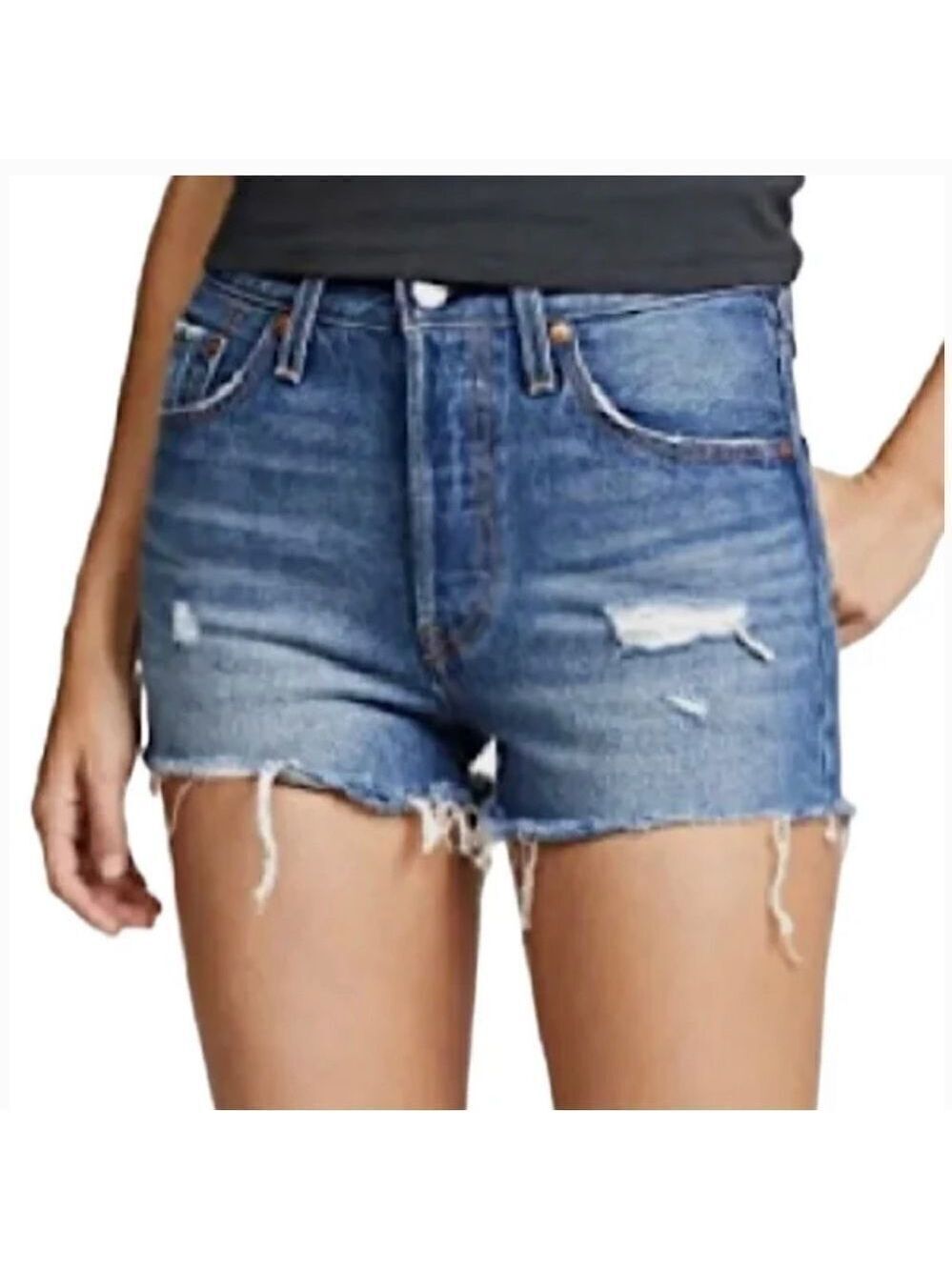 Paige The Darryn Distressed Cut Off High Rise Jean Shorts